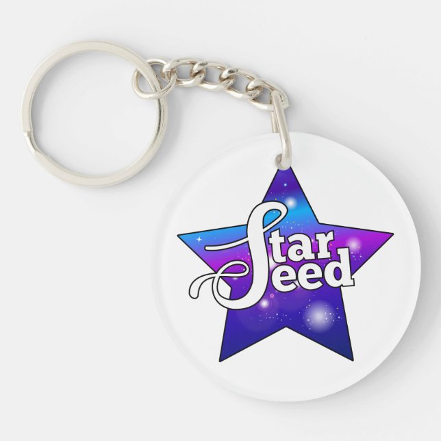 Starseed Keychain – Purple Blue Star Design (Front)