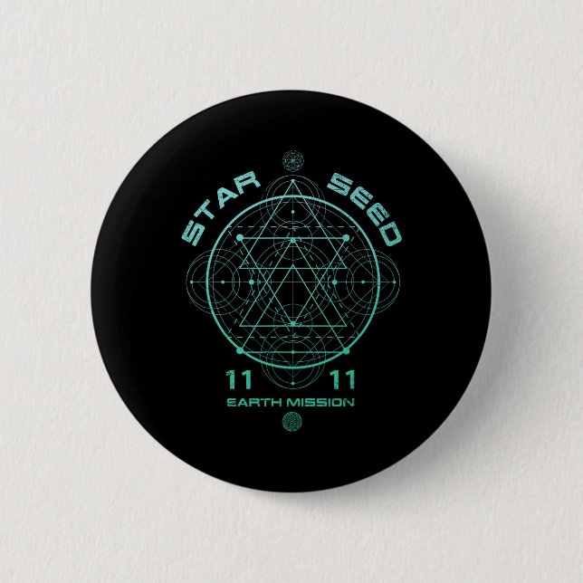 Starseed Sacred Geometry  6 Cm Round Badge (Front)