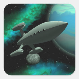 Starship Explorer (Square) Square Sticker