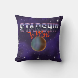Starship to Mars Metal Print Cushion