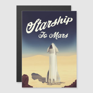 Starship to Mars vintage style space travel.