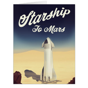 Starship to Mars vintage style space travel.