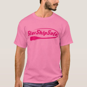 StarShipSofa Text Magenta on Pink T-Shirt