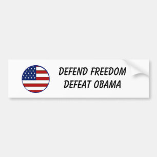 starsnstripesshield, Defend FreedomDefeat Obama Bumper Sticker