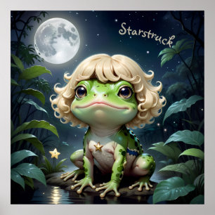 Starstruck AI Fantasy Digital Art Print Frog
