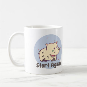Start again Kawaii baby cute funny hippo smiling  Coffee Mug