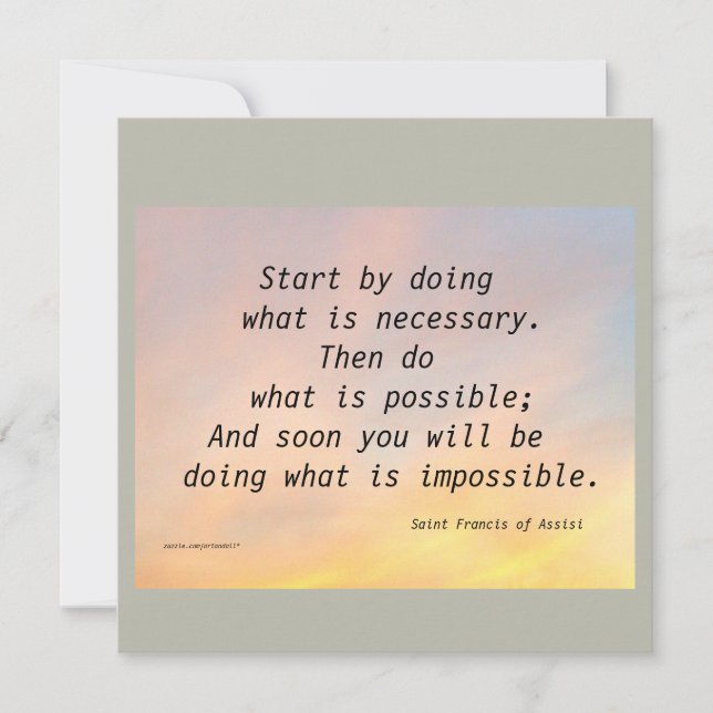 START BY DOING ST. FRANCIS  FLAT CARD (Front)