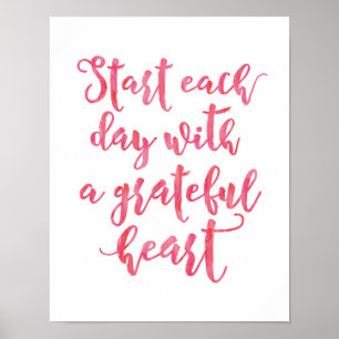 Start each day with a grateful heart print