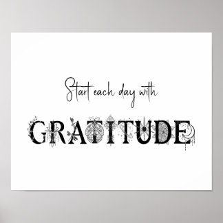 Start each day with gratitude Lotus moon spiritual Poster