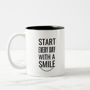 Start every day with a smile Two-Tone coffee mug