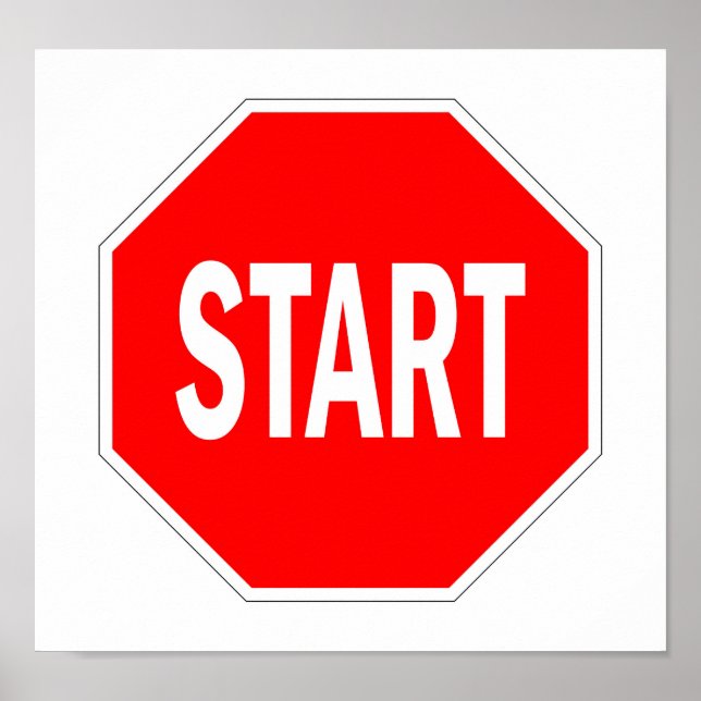 start road traffic sign symbol stop (Front)