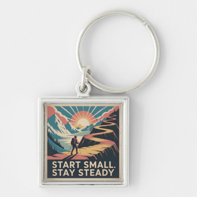 Start Small. Stay Steady Key Ring (Front)