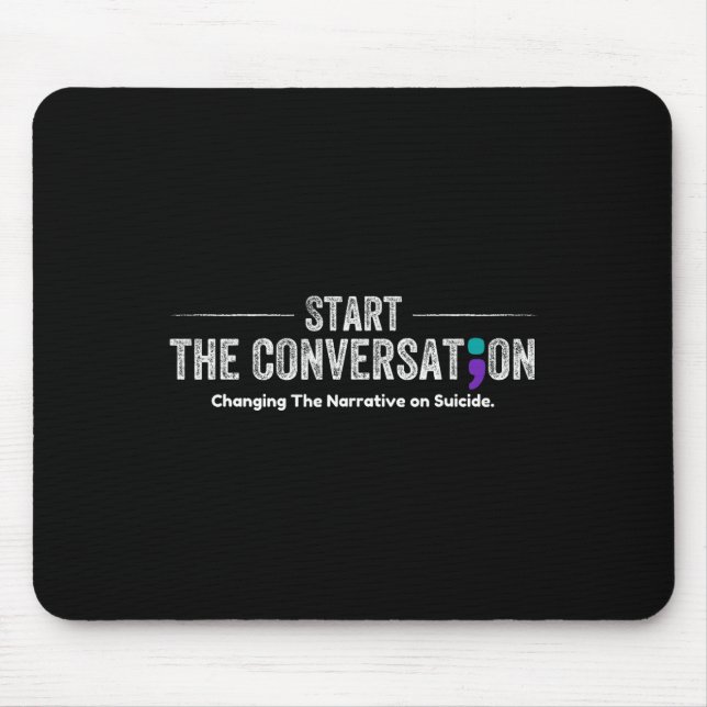 Start The Conversation Mental Health Suicide Aware Mouse Pad (Front)