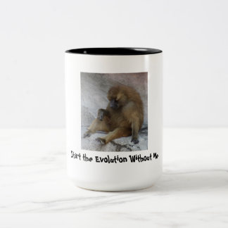 Start the Evolution Without Me Two-Tone Coffee Mug
