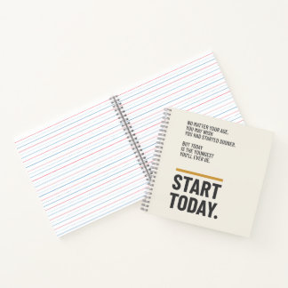 Start Today Minimalist Motivational Quote Notebook
