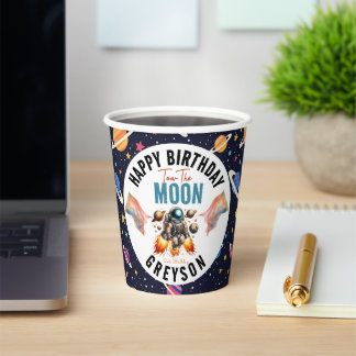  start tow the moon 2nd Birthday Space  Paper Cups