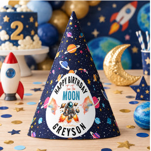 start tow the moon 2nd Birthday Space Party Hat