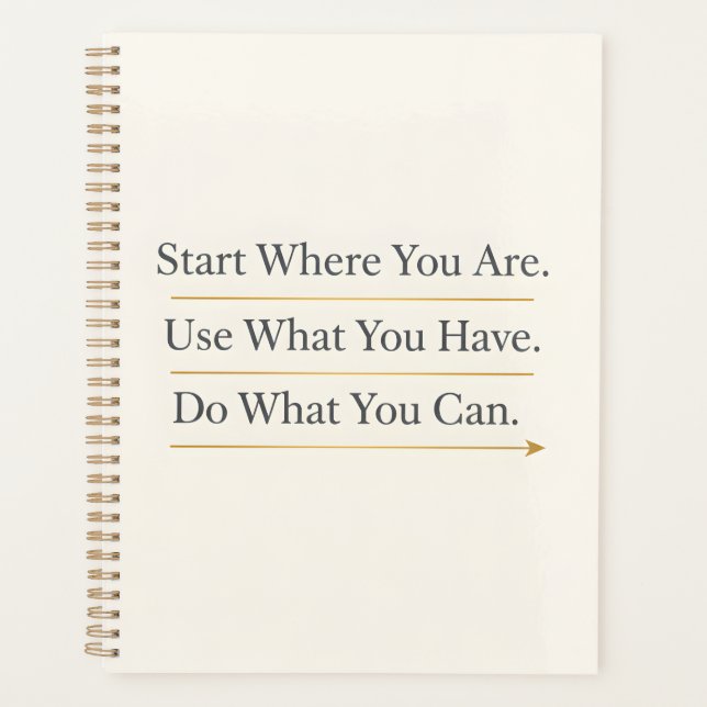 Start Where You Are – Inspirational Quote Journal Planner (Front)