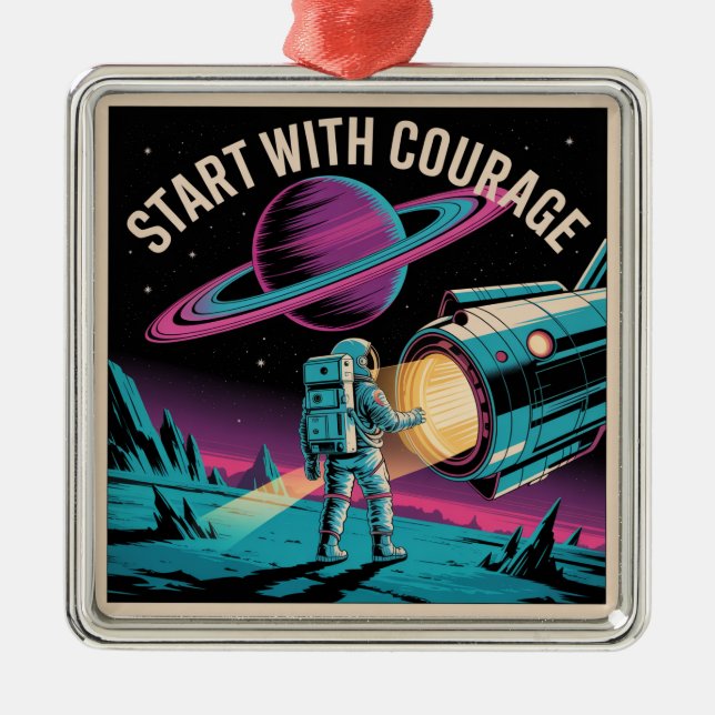 Start With Courage Metal Tree Decoration (Front)