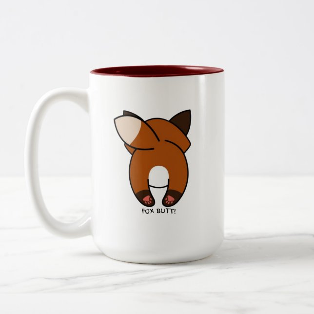 Start your day with a foxy dose of caffeine! Two- Two-Tone Coffee Mug (Left)