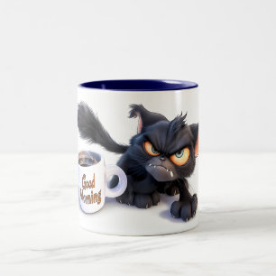 Start Your Day with a Purrfect Cup: Good Morning! Two-Tone Coffee Mug