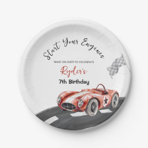 Start Your Engine Any Age Birthday Paper Plate