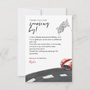 Start Your Engine Birthday  Thank You Card