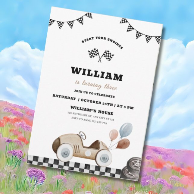 Start Your Engines Birthday Invitation for Boys (Creator Uploaded)