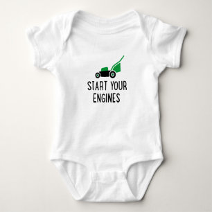Start your Engines Lawn Mower Baby Bodysuit