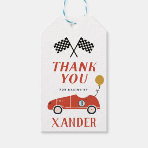 Start Your Engines Race Car Birthday Thank You Gift Tags