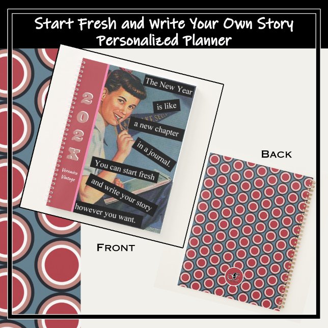 Start Your Next Best Chapter Vintage Personalised  Planner (Vintage aesthetic daily planner. new Year is like a new chapter in a journal. You can start fresh.)