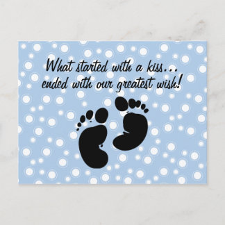Started With A Kiss Wish Blue Custom Postcard
