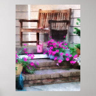 STARTING UNDER $20 Pink Petunias and Watering Cans Poster