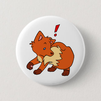 Startled Fox 6 Cm Round Badge