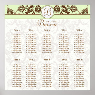 starts at $12.80 Damask Seating Chart 10 Tables