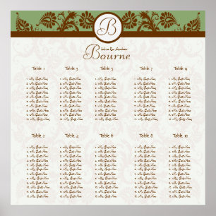 starts at $12.80 Damask Seating Chart 10 Tables
