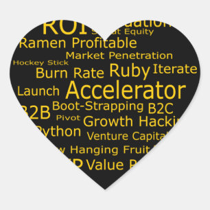 Startup Business Jargon Cloud Heart Sticker
