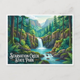 Starvation Creek State Park Cascade Locks Oregon Postcard