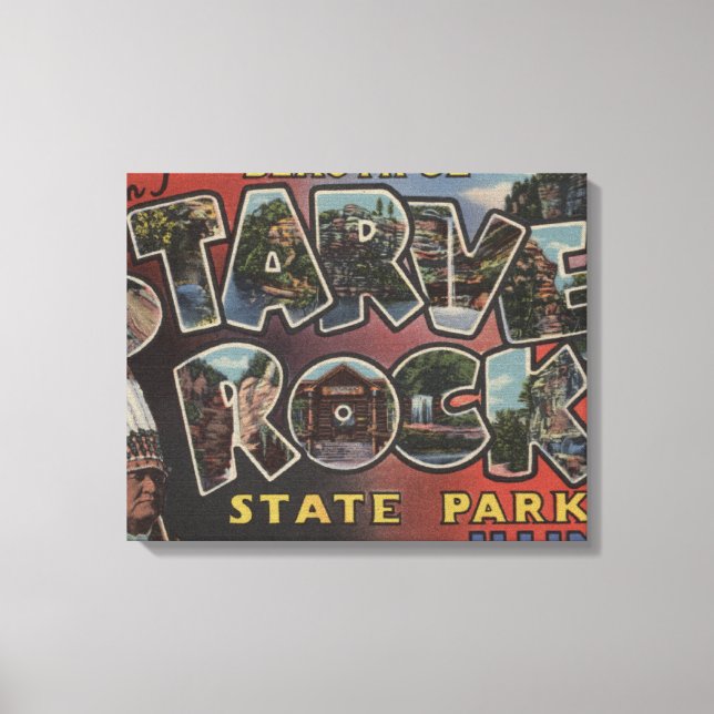 Starved Rock State Park - Large Letter Scenes Canvas Print (Front)