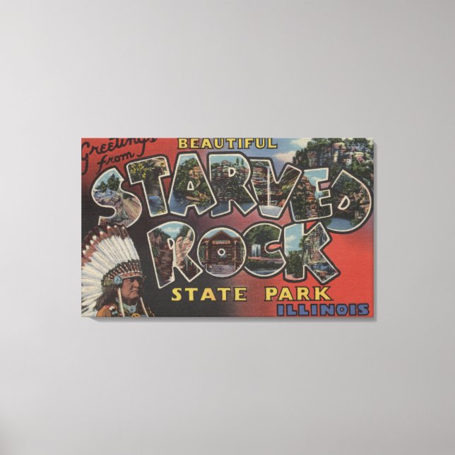 Starved Rock State Park - Large Letter Scenes Canvas Print (Front)