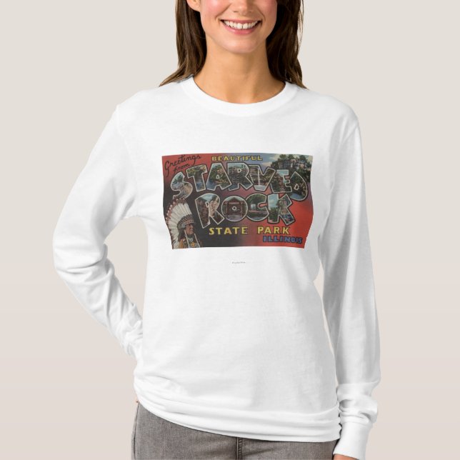 Starved Rock State Park - Large Letter Scenes T-Shirt (Front)