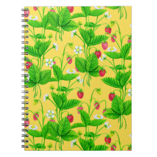Starwberry garden on yellow notebook