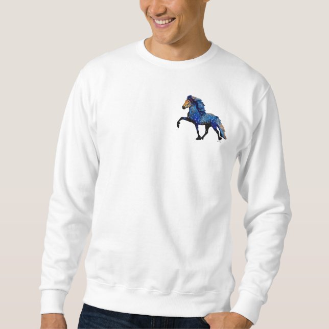Stary Night Charismatic Tolting Icelandic horse Sweatshirt (Front)