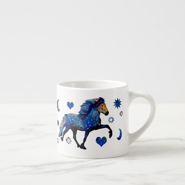 Stary Night Icelandic Horse Espresso Cup (Right)
