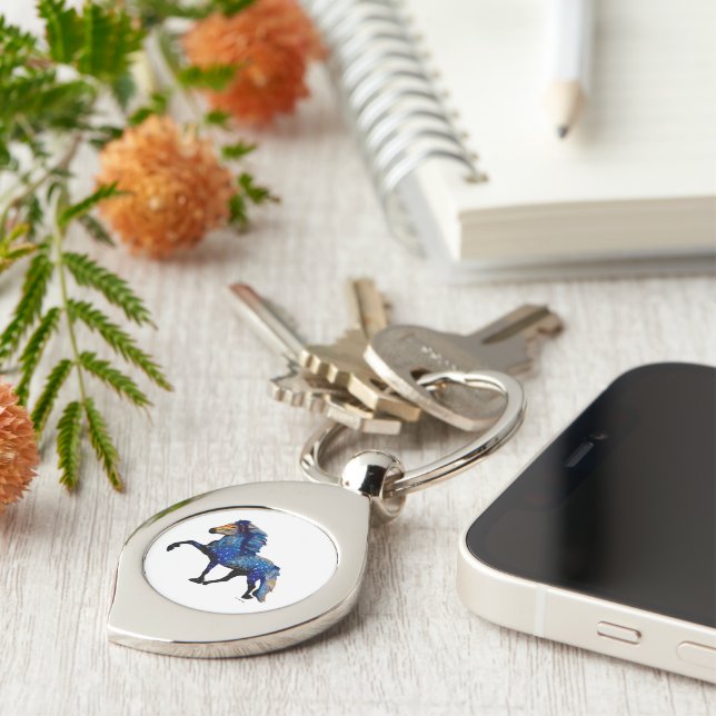 Stary Night Icelandic Horse Key Ring (Side)
