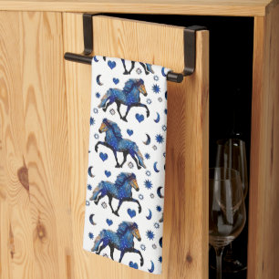 Stary Night Icelandic Horse Tea Towel