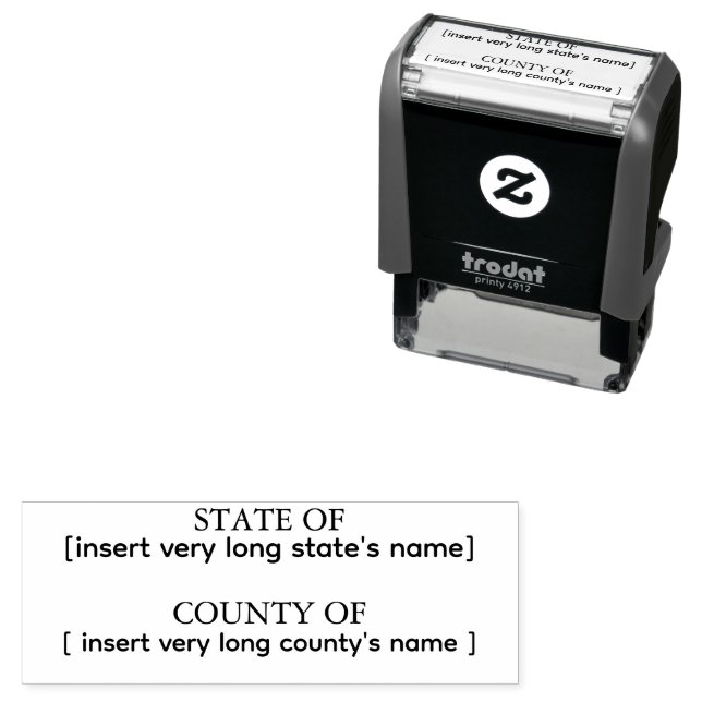 State and County Venue Blank Notary Public Long Self-inking Stamp (In Situ)