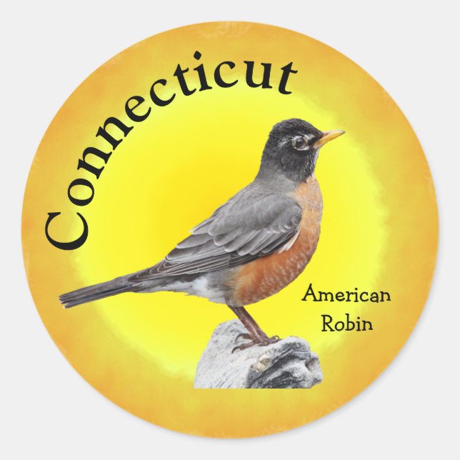 State Bird of Connecticut Classic Round Sticker (Front)