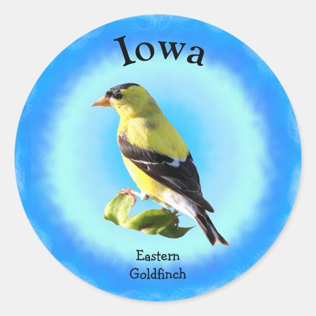 State Bird of Iowa Classic Round Sticker (Front)