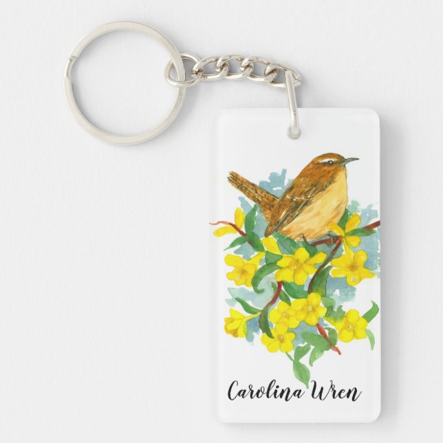 State Bird of South Carolina Wren Jessamine Key Ring (Front)